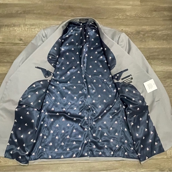 Indochino Mens Custom Blazer Light Gray Sailboat Lining Cotton NWT - Picture 4 of 10